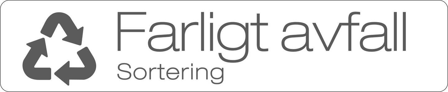 Farligt avfall dekal – stilren 14cm
