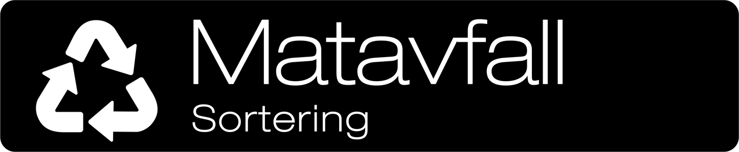 Matavfall dekal – stilren 14cm svart