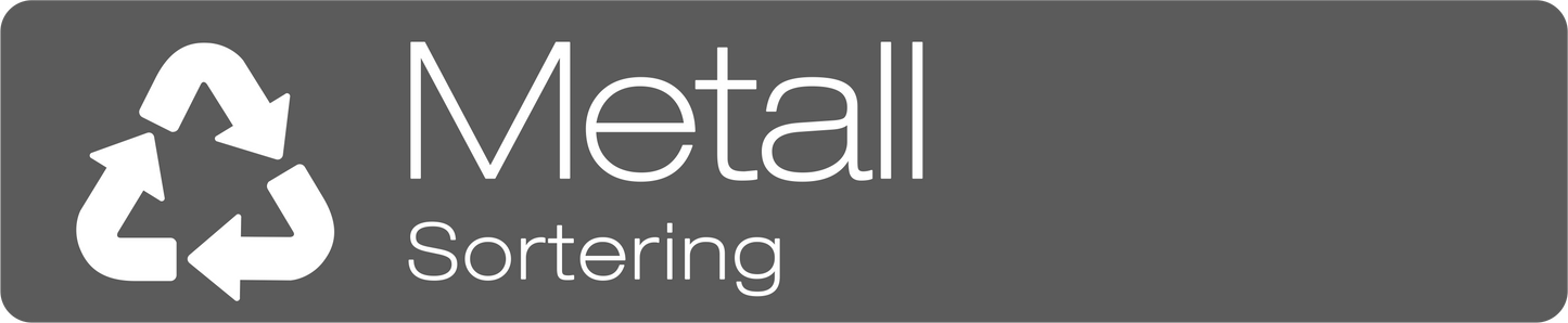 Metall dekal – stilren 14cm grå