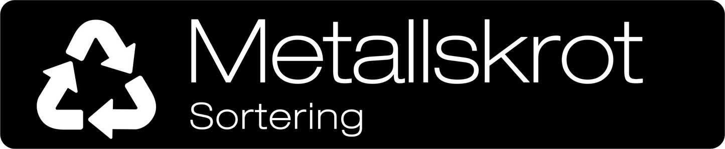 Metallskrot dekal – stilren 14cm svart