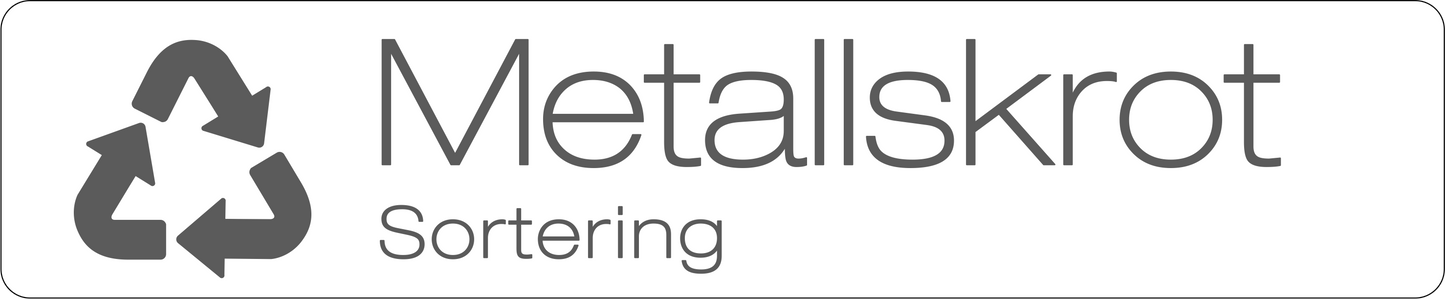 Metallskrot dekal – stilren 14cm