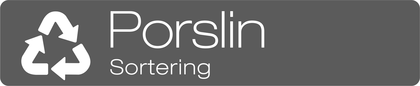 Porslin dekal – stilren 14cm grå