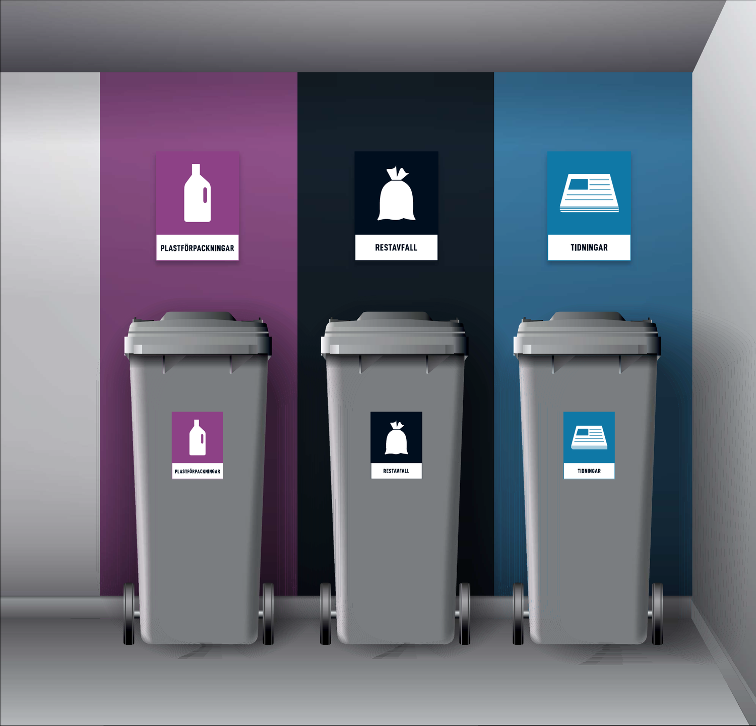 Tydliga soptunnedekaler