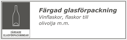 Färgade glasförpackningar dekal/klistermärke för källsortering - hushållsnära grå