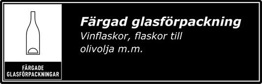 Färgade glasförpackningar dekal/klistermärke för källsortering - hushållsnära svart