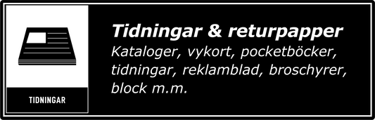 Tidningar och returpapper dekal/klistermärke för källsortering - hushållsnära svart