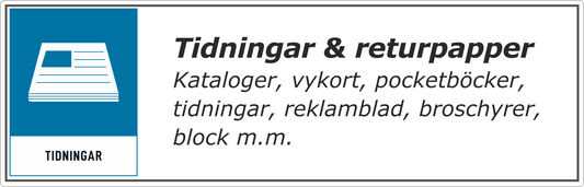 Tidningar och returpapper dekal/klistermärke för källsortering - hushållsnära