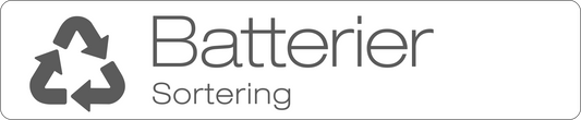 Batterier dekal/klistermärke för källsortering – stilren med returmärke