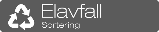 Elavfall dekal/klistermärke för källsortering – stilren med returmärke grå