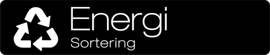 Energi dekal/klistermärke för källsortering – stilren med returmärke svart
