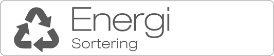 Energi dekal/klistermärke för källsortering – stilren med returmärke