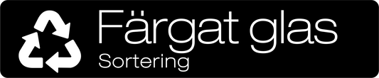 Färgat glas dekal/klistermärke för källsortering – stilren med returmärke svart