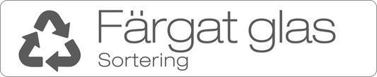 Färgat glas dekal/klistermärke för källsortering – stilren med returmärke