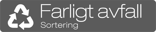 Farligt avfall dekal/klistermärke för källsortering – stilren med returmärke grå