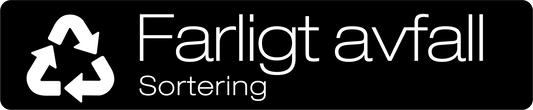 Farligt avfall dekal/klistermärke för källsortering – stilren med returmärke svart