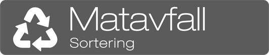 Matavfall dekal/klistermärke för källsortering – stilren med returmärke grå