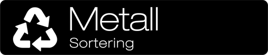 Metall dekal/klistermärke för källsortering – stilren med returmärke svart