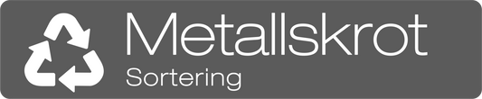 Metallskrot dekal/klistermärke för källsortering – stilren med returmärke grå