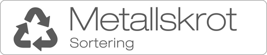 Metallskrot dekal/klistermärke för källsortering – stilren med returmärke