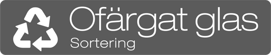 Ofärgat glas dekal/klistermärke för källsortering – stilren med returmärke grå