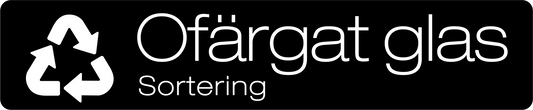Ofärgat glas dekal/klistermärke för källsortering – stilren med returmärke svart