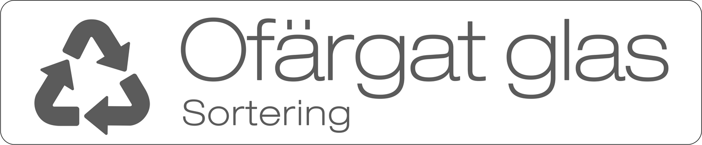 Ofärgat glas dekal – stilren 14cm