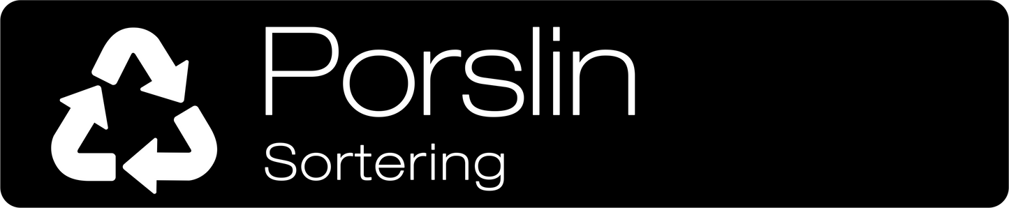 Porslin dekal – stilren 14cm svart