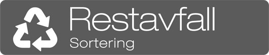 Restavfall dekal/klistermärke för källsortering – stilren med returmärke grå