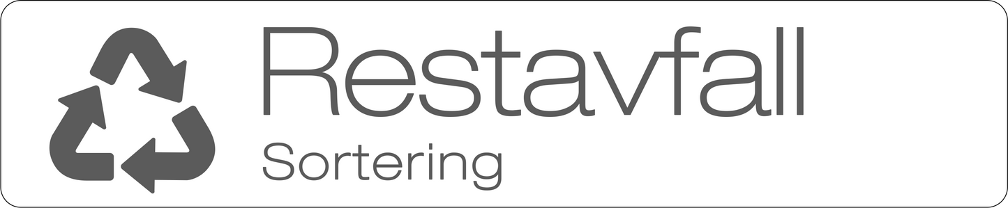 Restavfall dekal – stilren 14cm