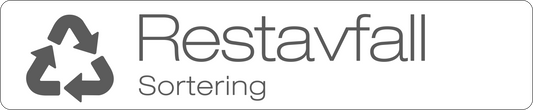 Restavfall dekal/klistermärke för källsortering – stilren med returmärke