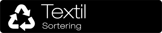 Textil dekal/klistermärke för källsortering – stilren med returmärke svart