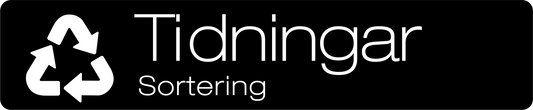 Tidningar dekal/klistermärke för källsortering – stilren med returmärke svart