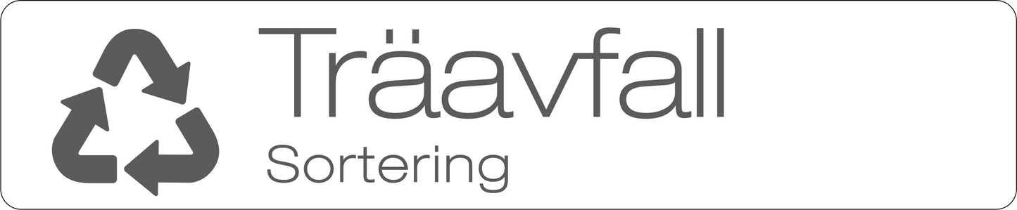 Träavfall dekal – stilren 14cm