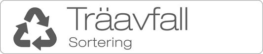 Träavfall dekal/klistermärke för källsortering – stilren med returmärke