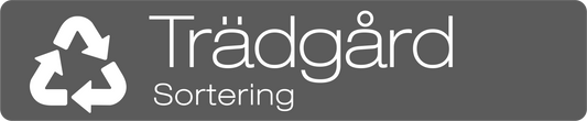 Trädgård dekal/klistermärke för källsortering – stilren med returmärke grå