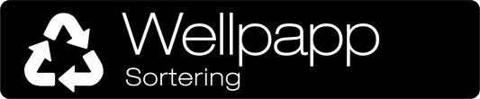 Wellpapp dekal/klistermärke för källsortering – stilren med returmärke svart